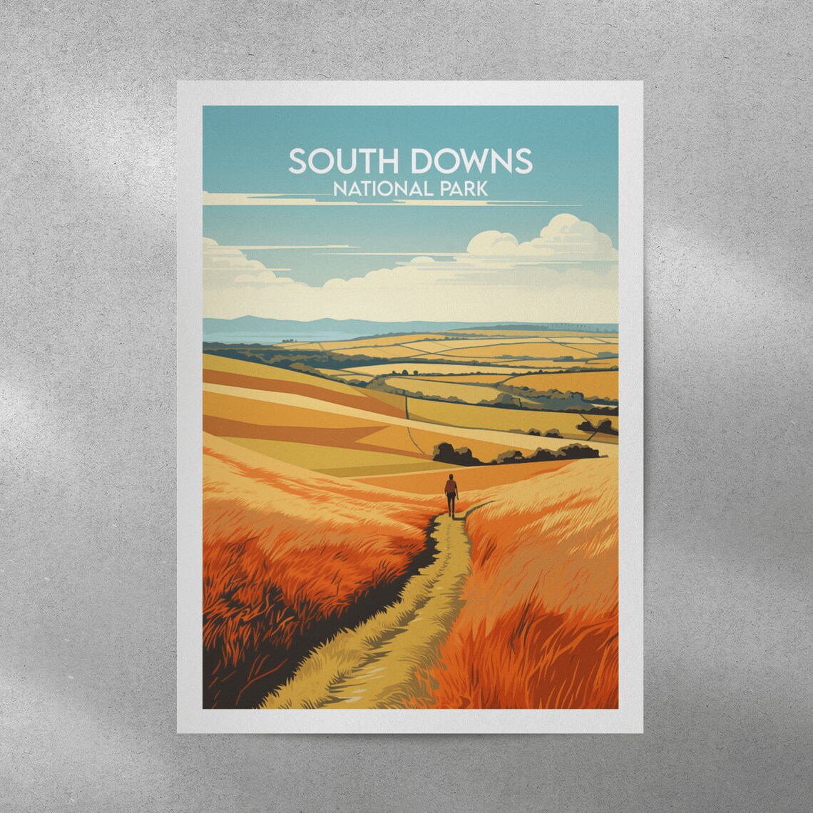 South Downs National Park Travel Poster, Custom Personalised - Image 4