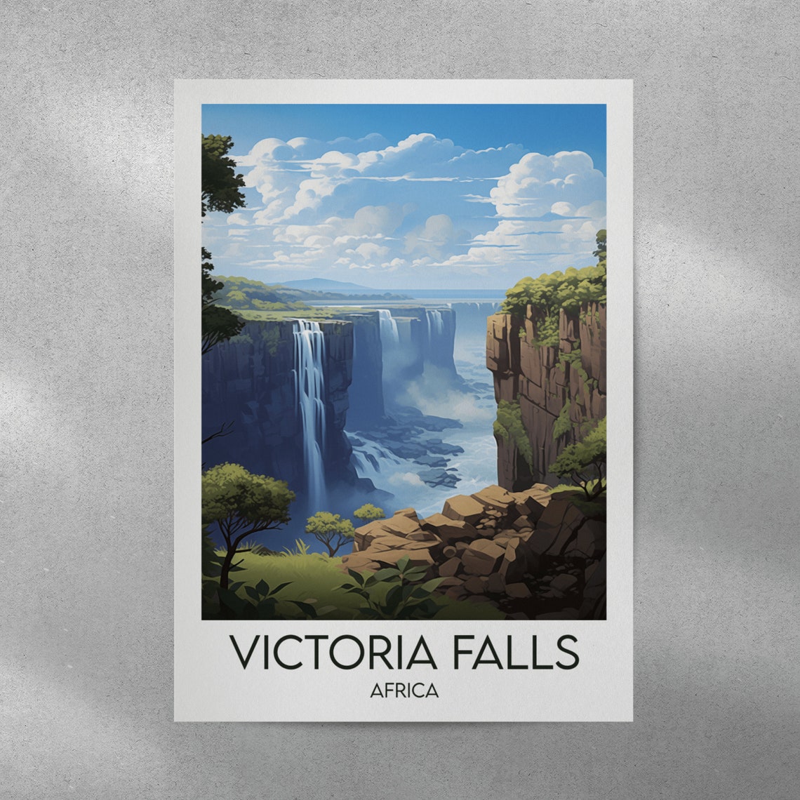 Victoria Falls Africa Waterfall Gorge Misty Scenic Travel Poster - Image 2