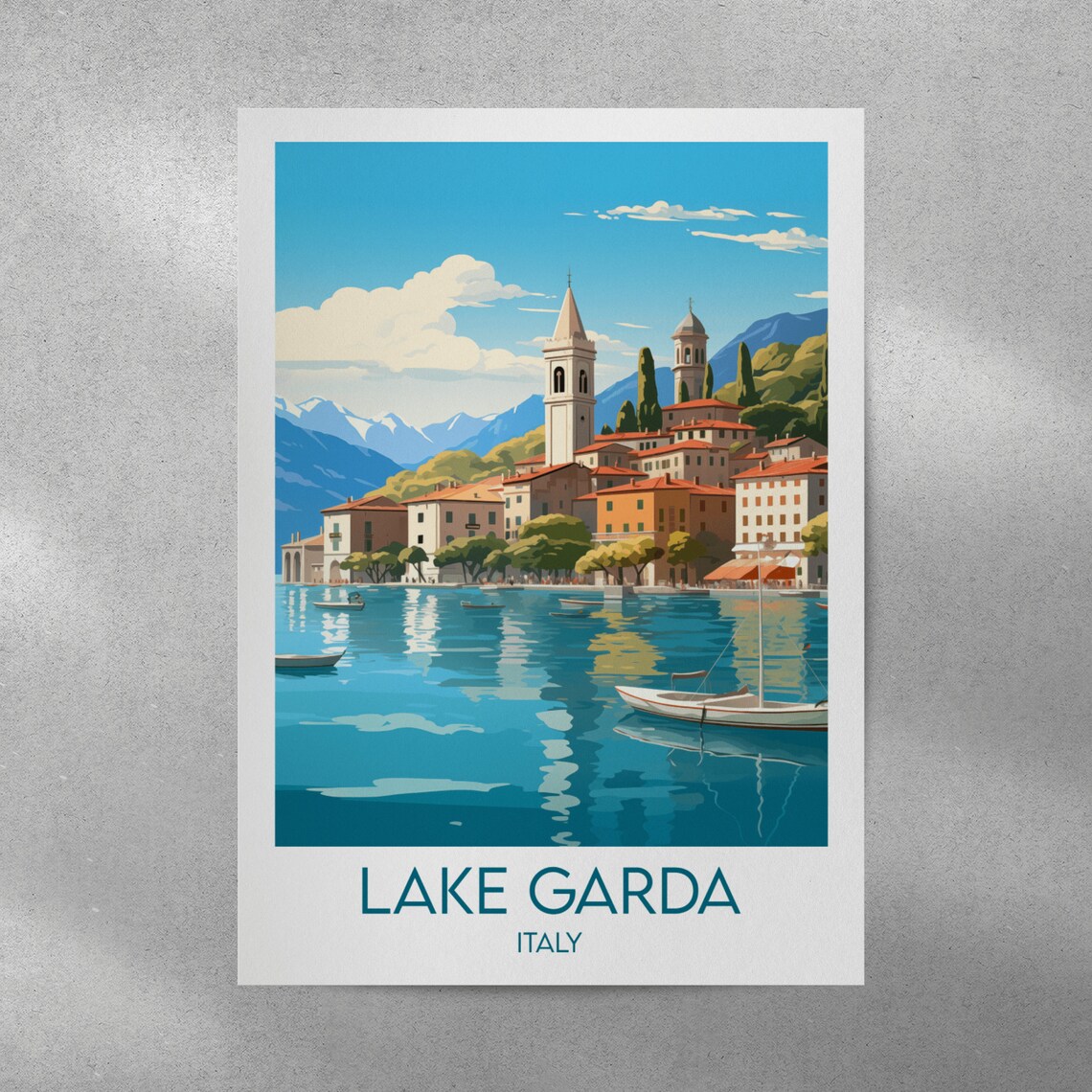 Lake Garda Travel Poster, Italy Custom Print - Image 4