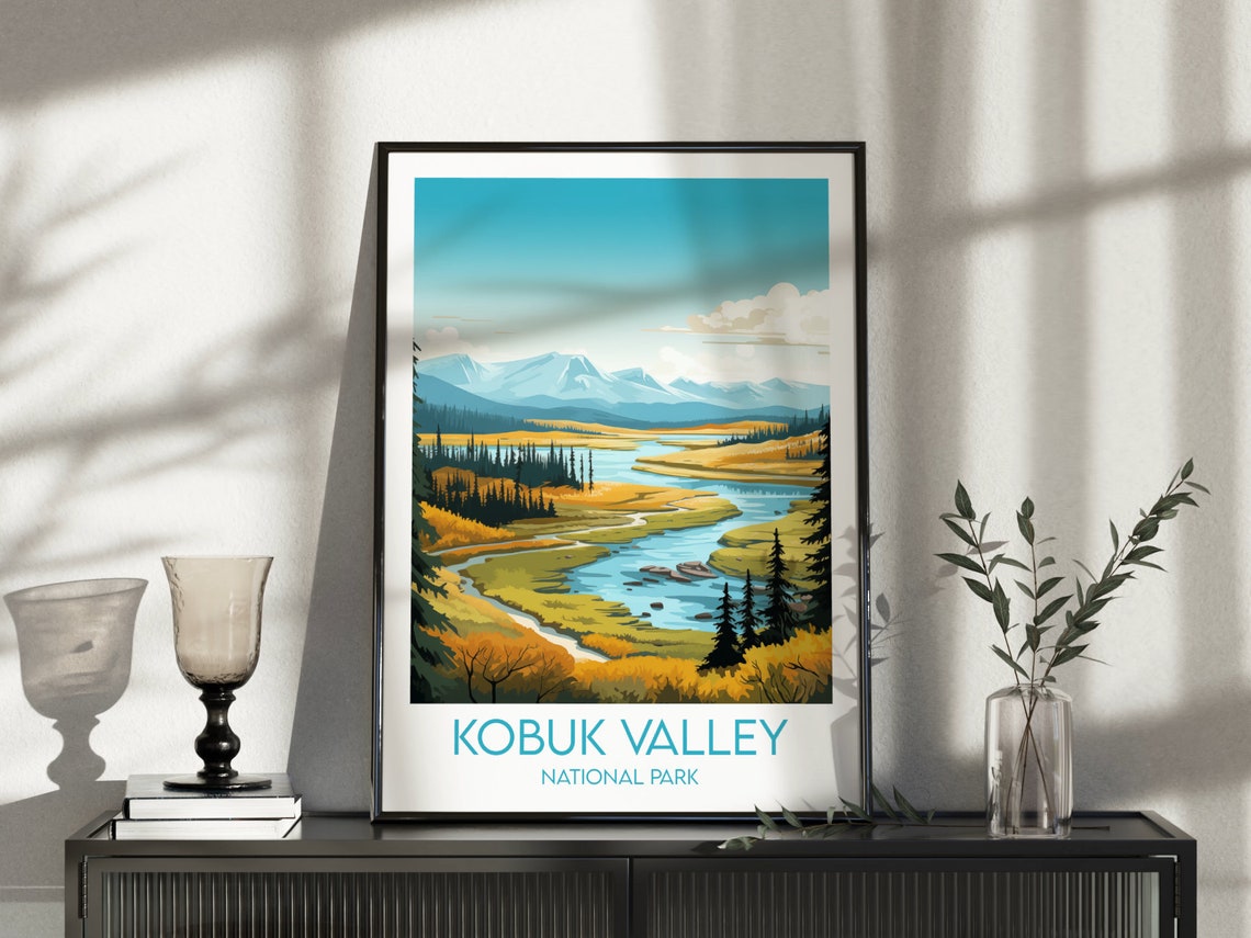 Kobuk Valley National Park Tundra River Autumn Landscape Poster - Image 3