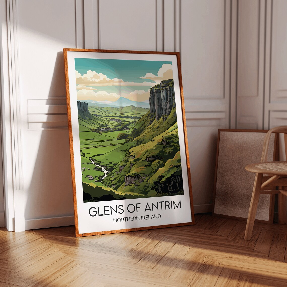 Glens of Antrim Northern Ireland Green Valley River Travel Poster - Image 2