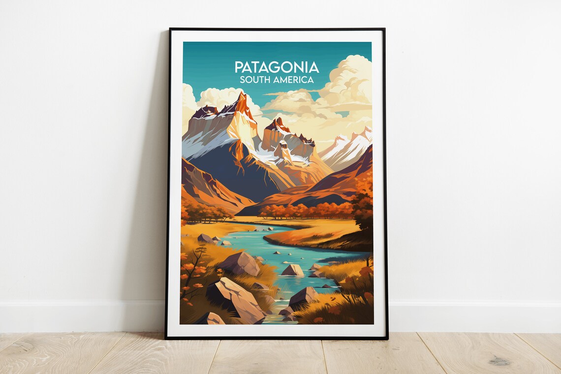 Patagonia Travel Poster, South America Place Name