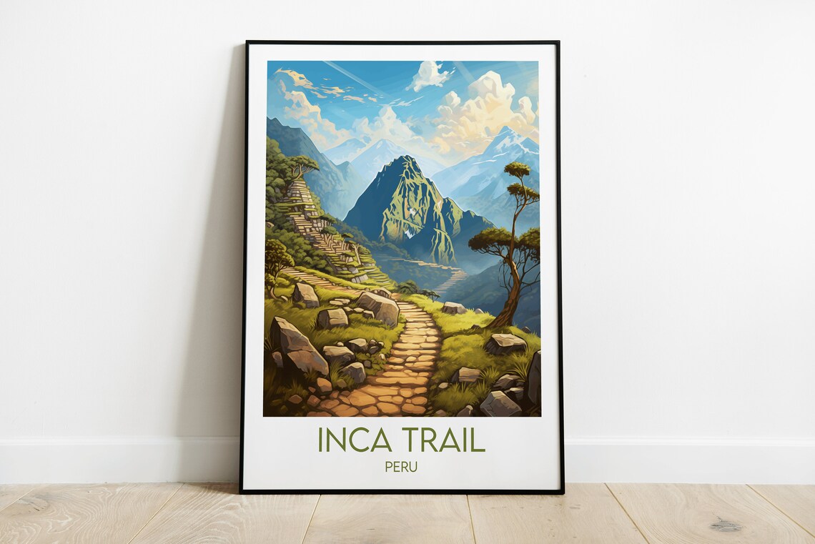 Inca Trail Travel Poster, Custom Personalized