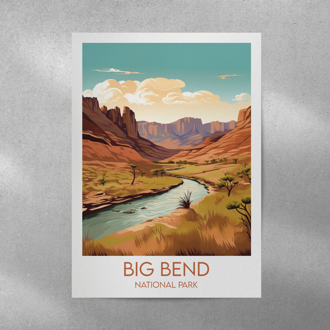 Big Bend National Park Desert River Canyon Sunset Travel Poster - Image 3