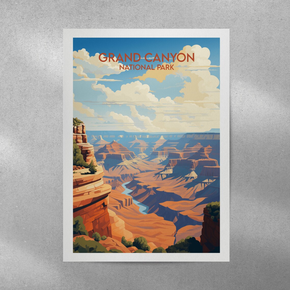 Grand Canyon National Park Desert Canyon Retro Travel Poster - Image 4