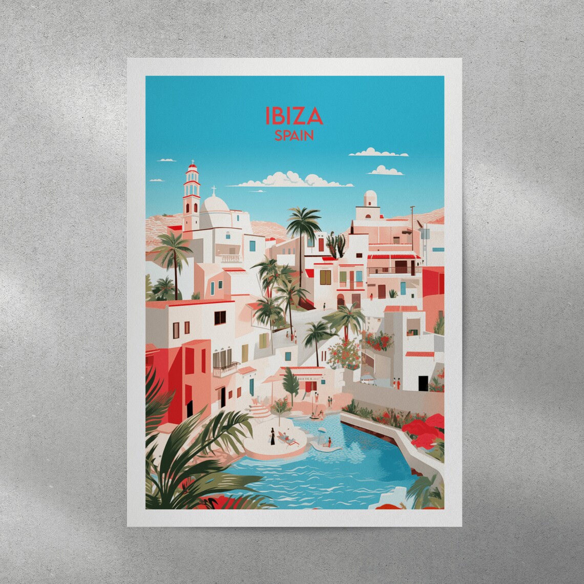 Ibiza Travel Poster, Custom Personalized Spain - Image 3