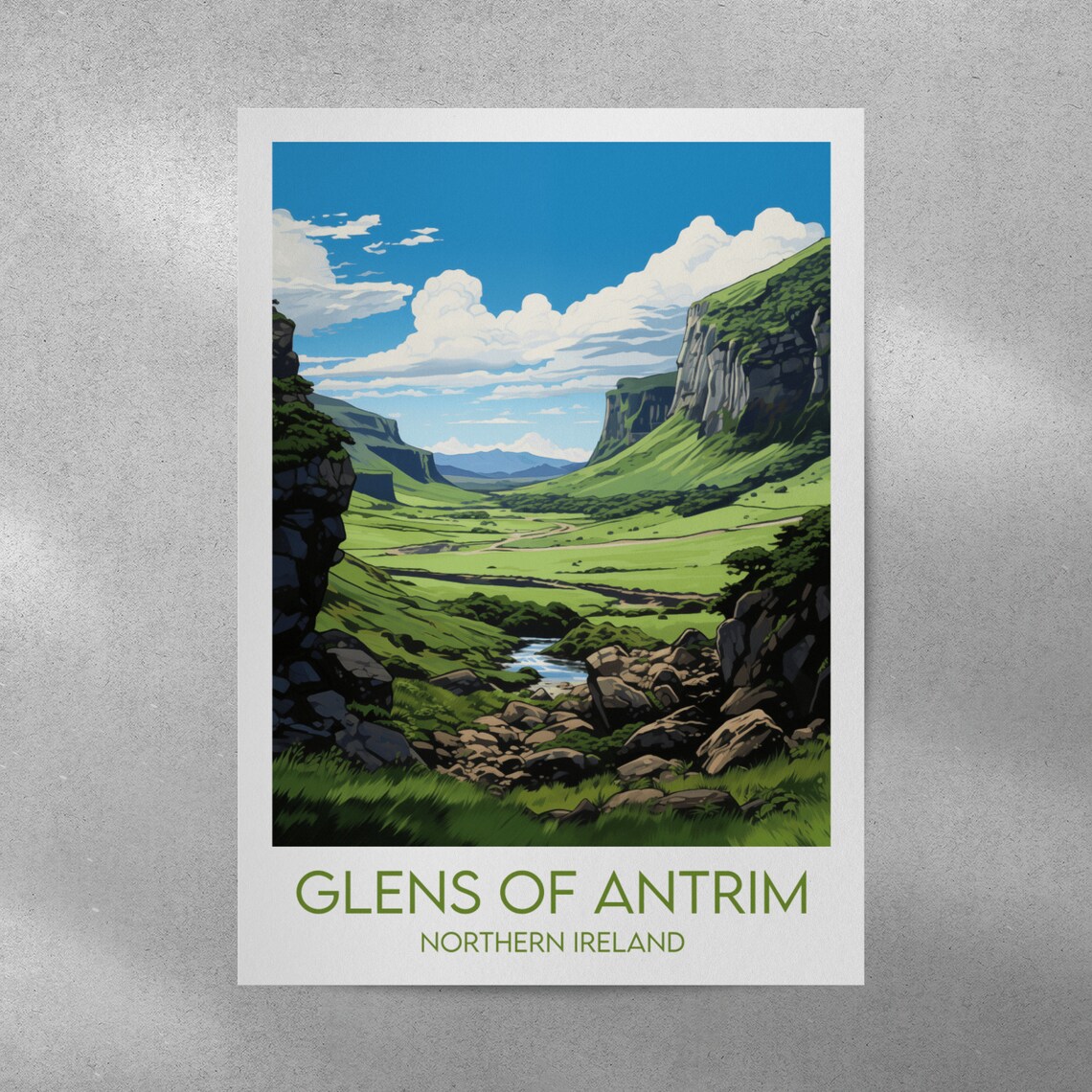 Glens of Antrim Northern Ireland Lush Green Valley Glen Travel Poster - Image 4