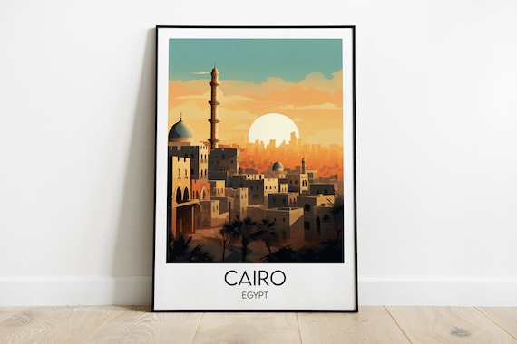 Cairo Travel Print Egypt Poster Custom Personalised Wedding Birthday Gift