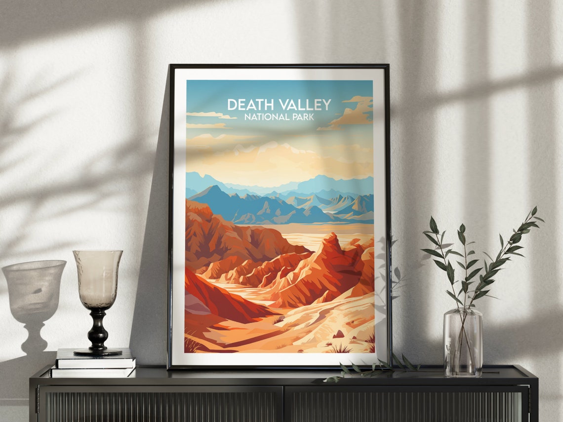 Death Valley National Park Desert Canyon Mountains View Travel Poster - Image 3