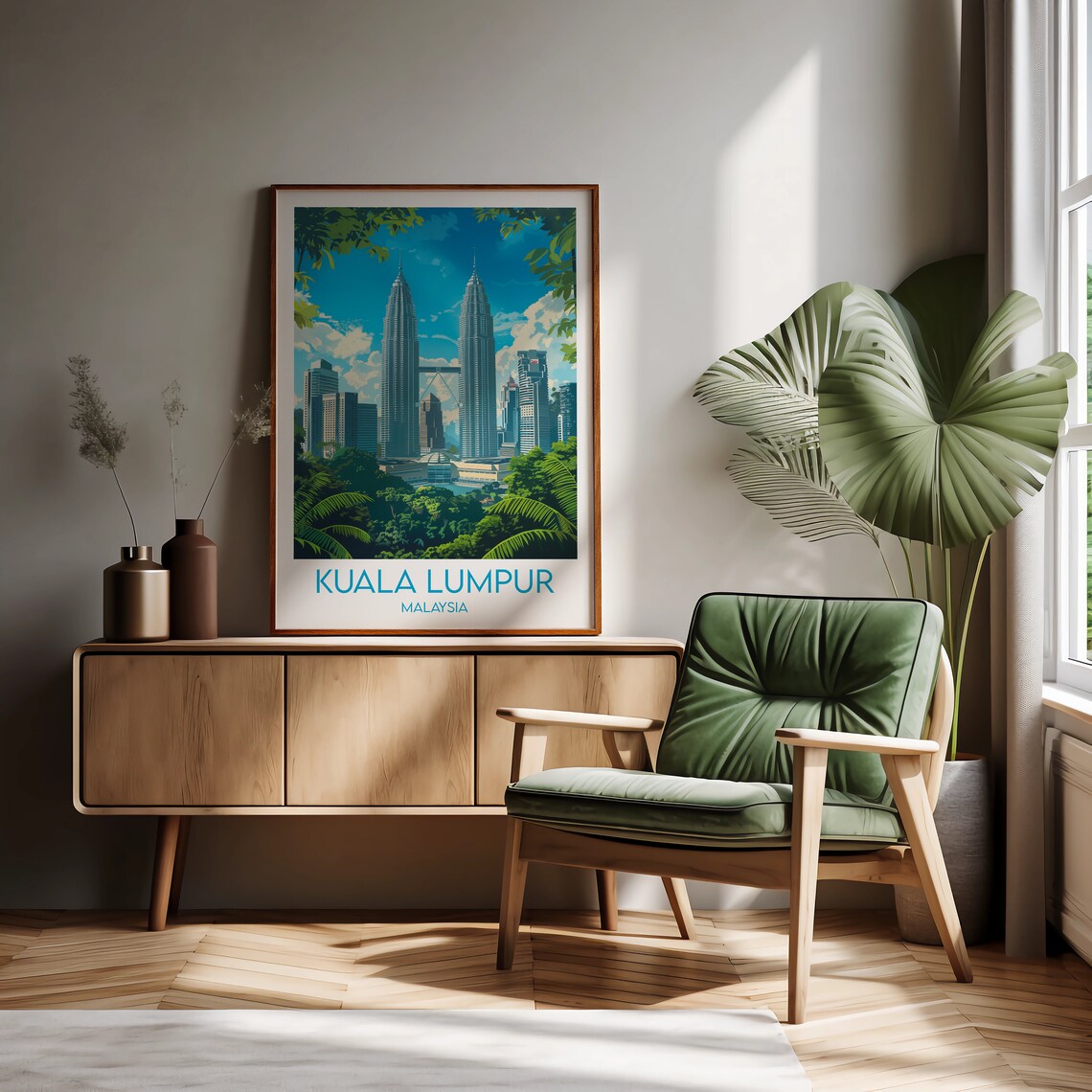 Kuala Lumpur Travel Poster, Malaysia Custom Gift - Image 2