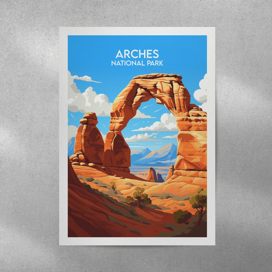 Arches National Park Delicate Arch Red Rock Blue Sky Travel Poster - Image 3