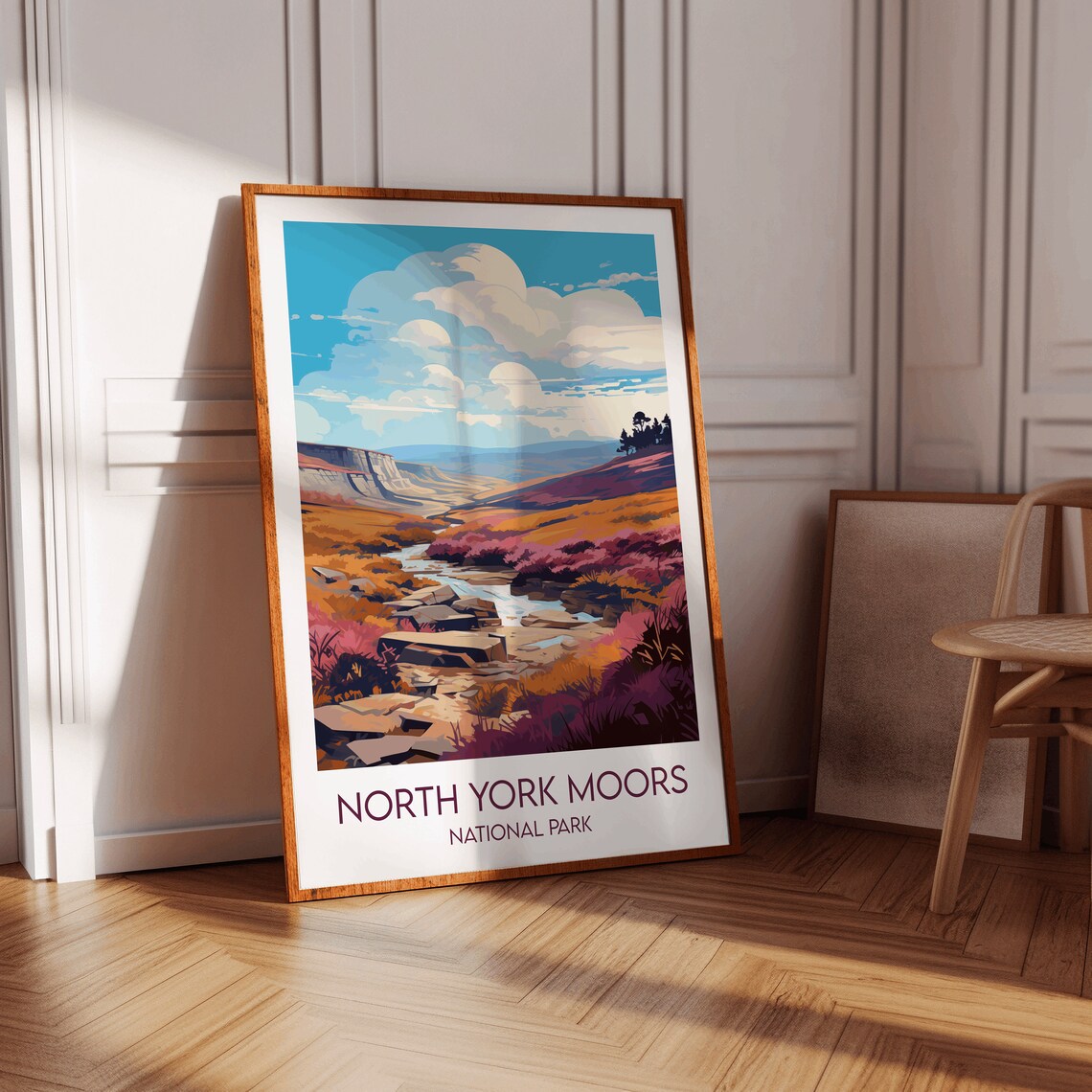 North York Moors National Park Heather Moorland Travel Poster Art - Image 3