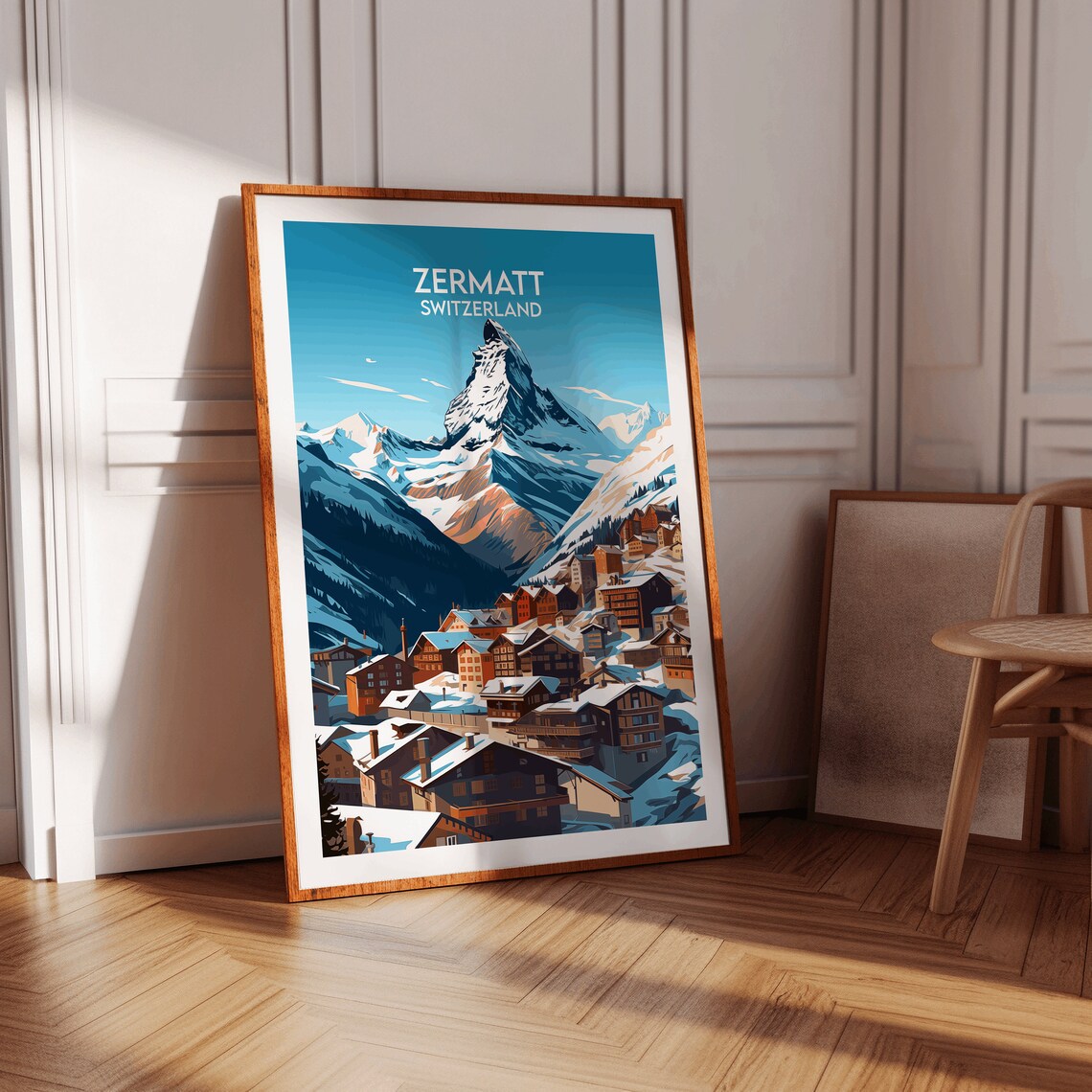 Zermatt Ski Travel Poster, Switzerland Destination - Image 3