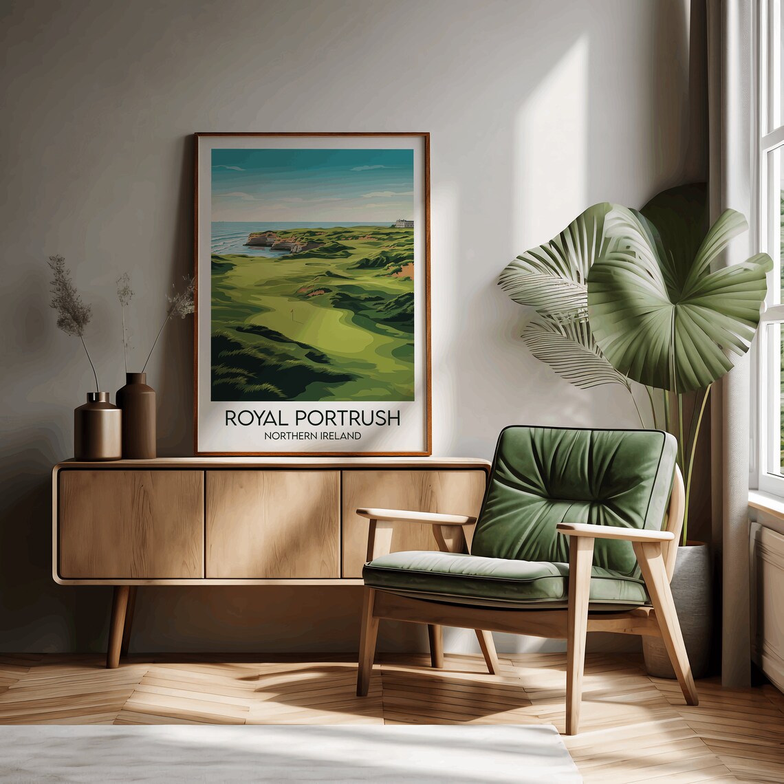 Scenic Royal Portrush Northern Ireland Coastal Links Golf Poster - Image 2