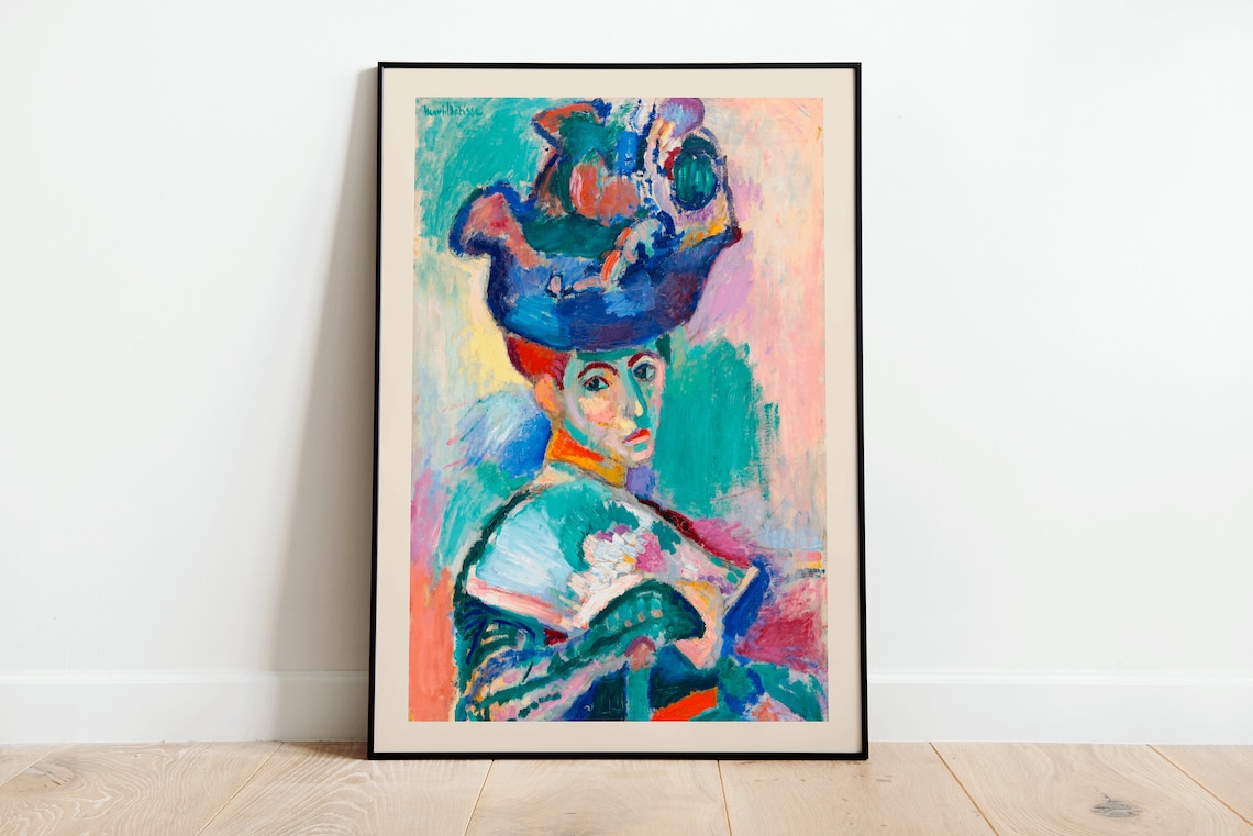 Henri Matisse Woman With A Hat Borderless Fauvist Portrait Poster