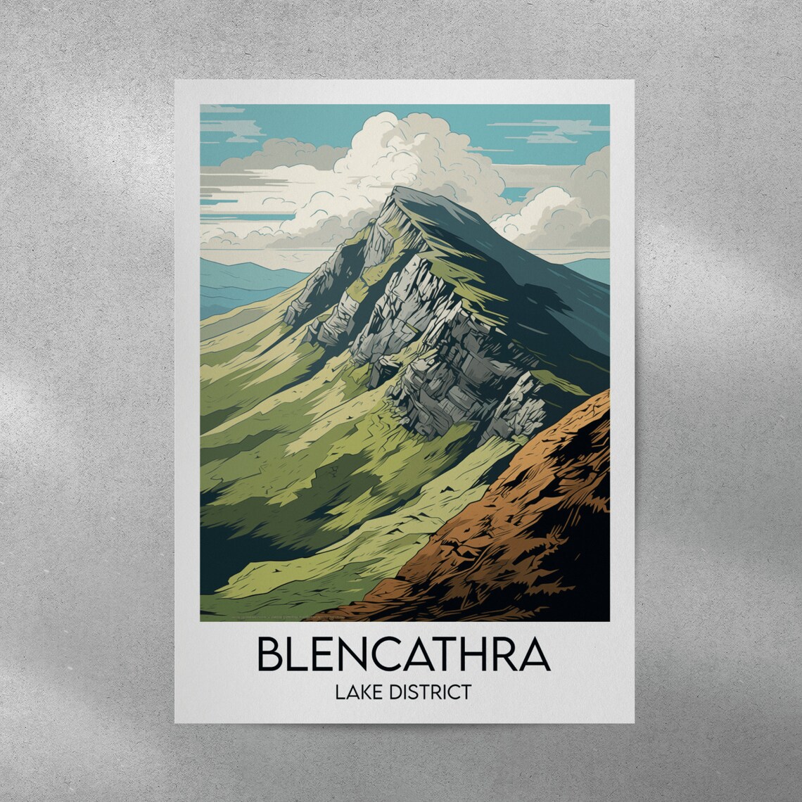Blencathra Travel Poster, Lake District Cumbria - Image 4