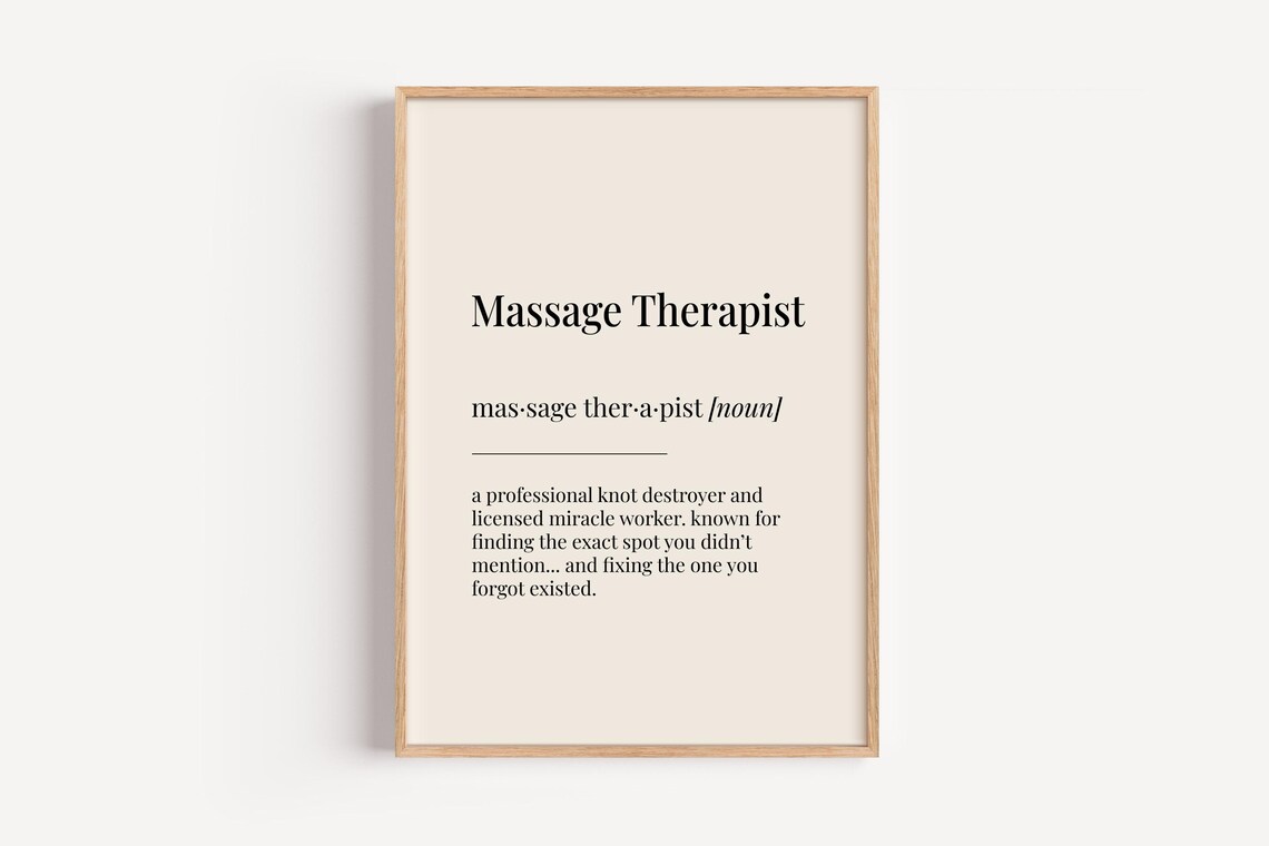 Massage Therapist Definition Art Print, Funny Office Decor