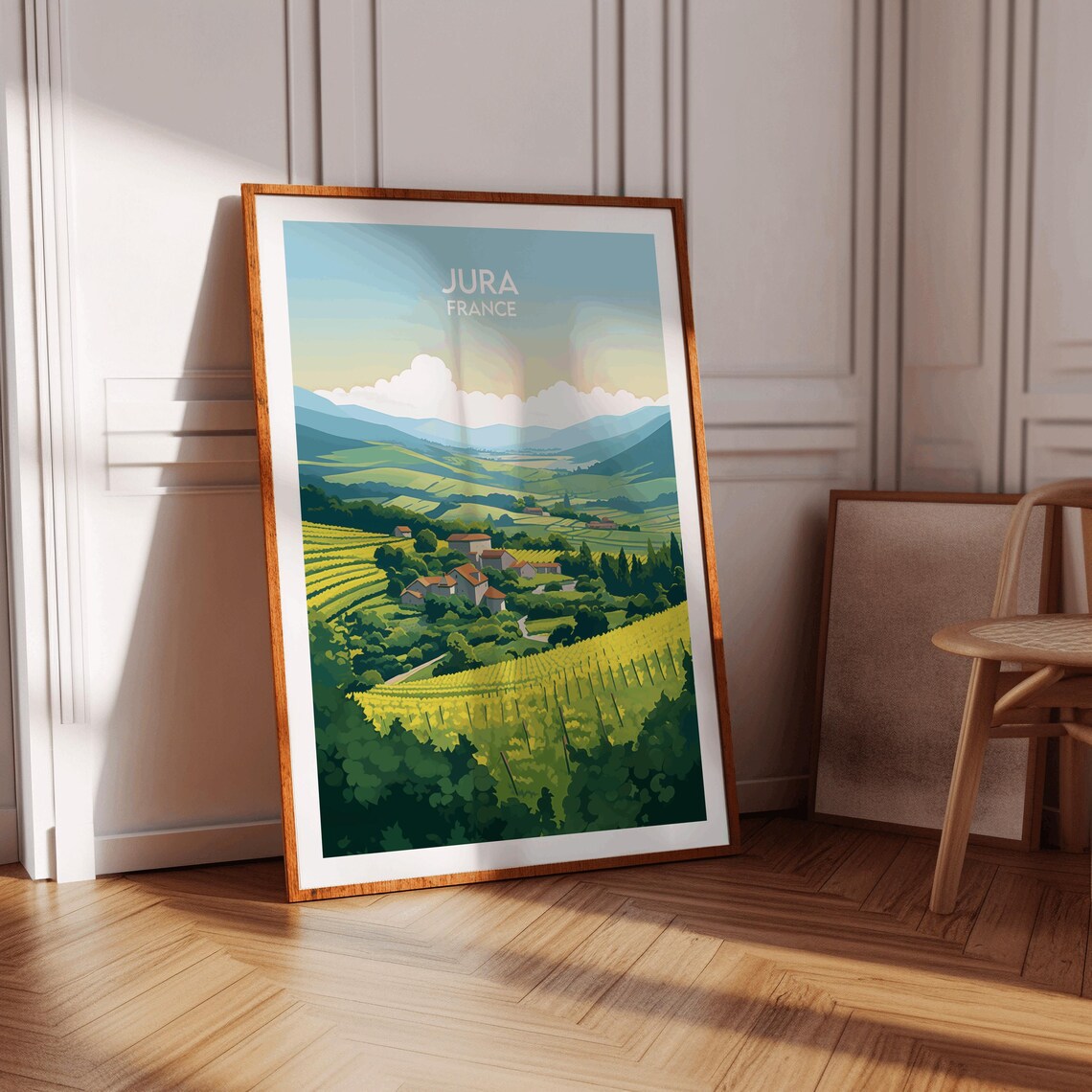 Jura France Vineyard Hills Valley Village Wine Country Poster - Image 3