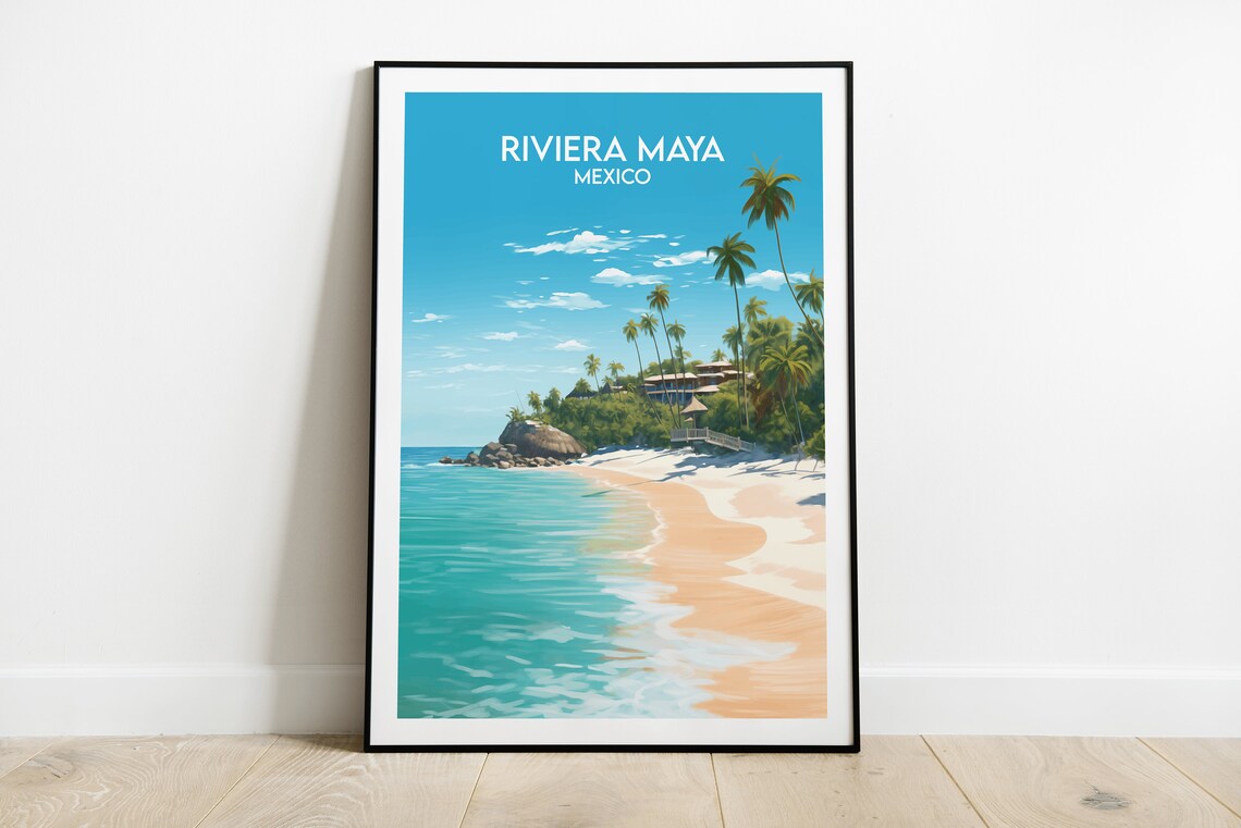Riviera Maya Travel Poster, Cancun Mexico