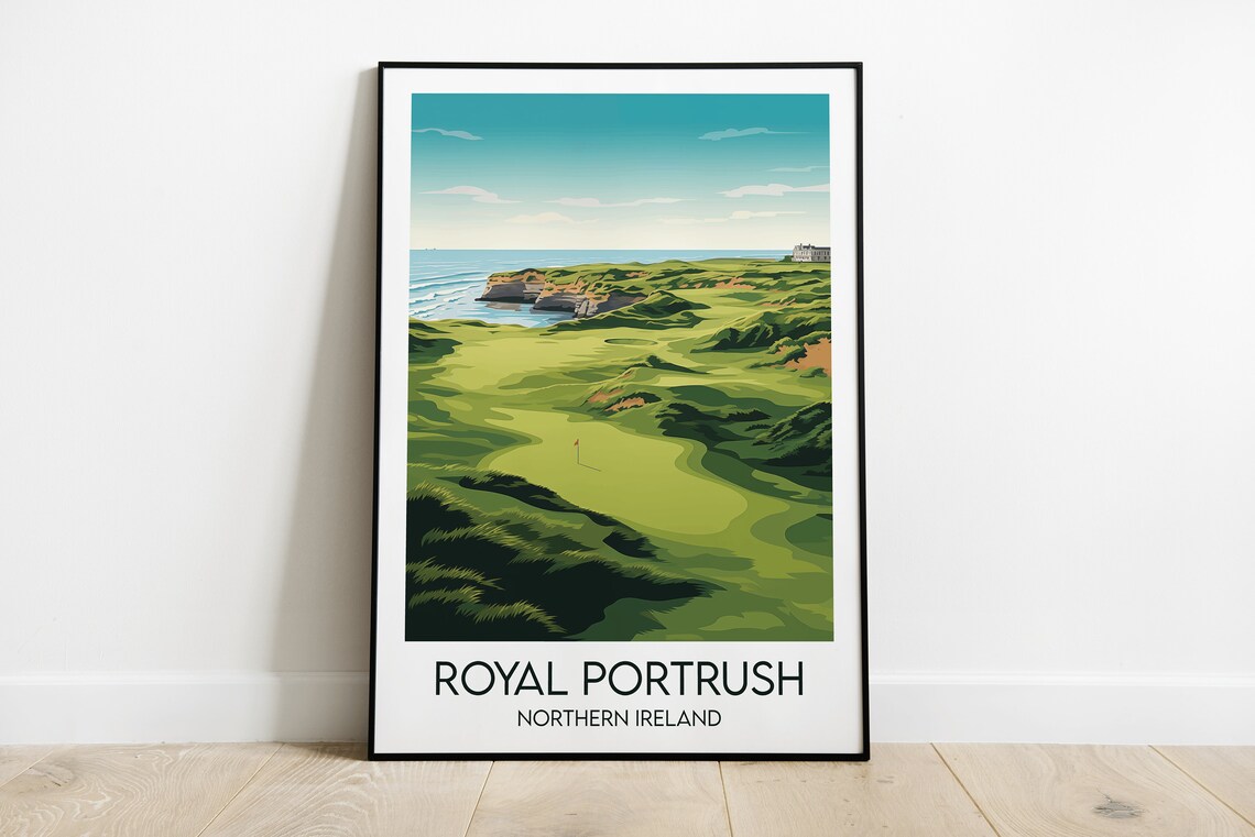 Scenic Royal Portrush Northern Ireland Coastal Links Golf Poster
