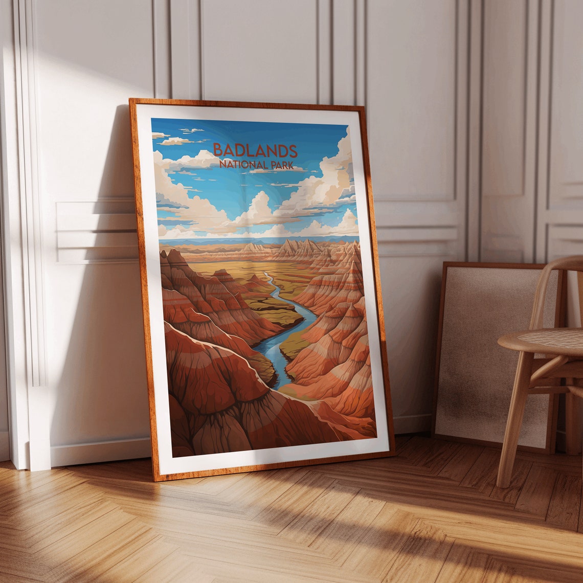 Badlands National Park Winding River Canyon Vintage Travel Poster - Image 2