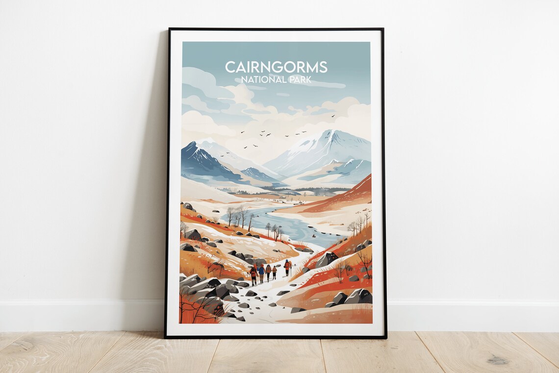 Cairngorms National Park Scotland Travel Poster