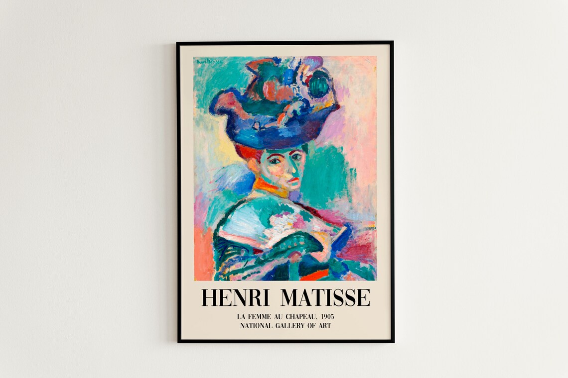 Henri Matisse Woman With A Hat 1905 Fauvist Portrait Art Poster - Image 3