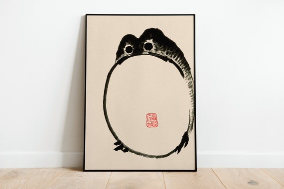 Japanese Frog Wabi Sabi Print A3 A4 A5 Japanese Vintage Gallery Poster Wall Art Home Dcor Matsumoto Hoji