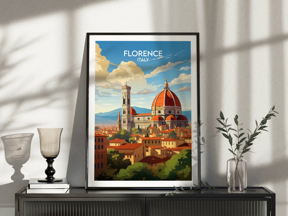 Florence Italy Duomo Cathedral Terracotta Rooftops City Travel Poster - Image 3