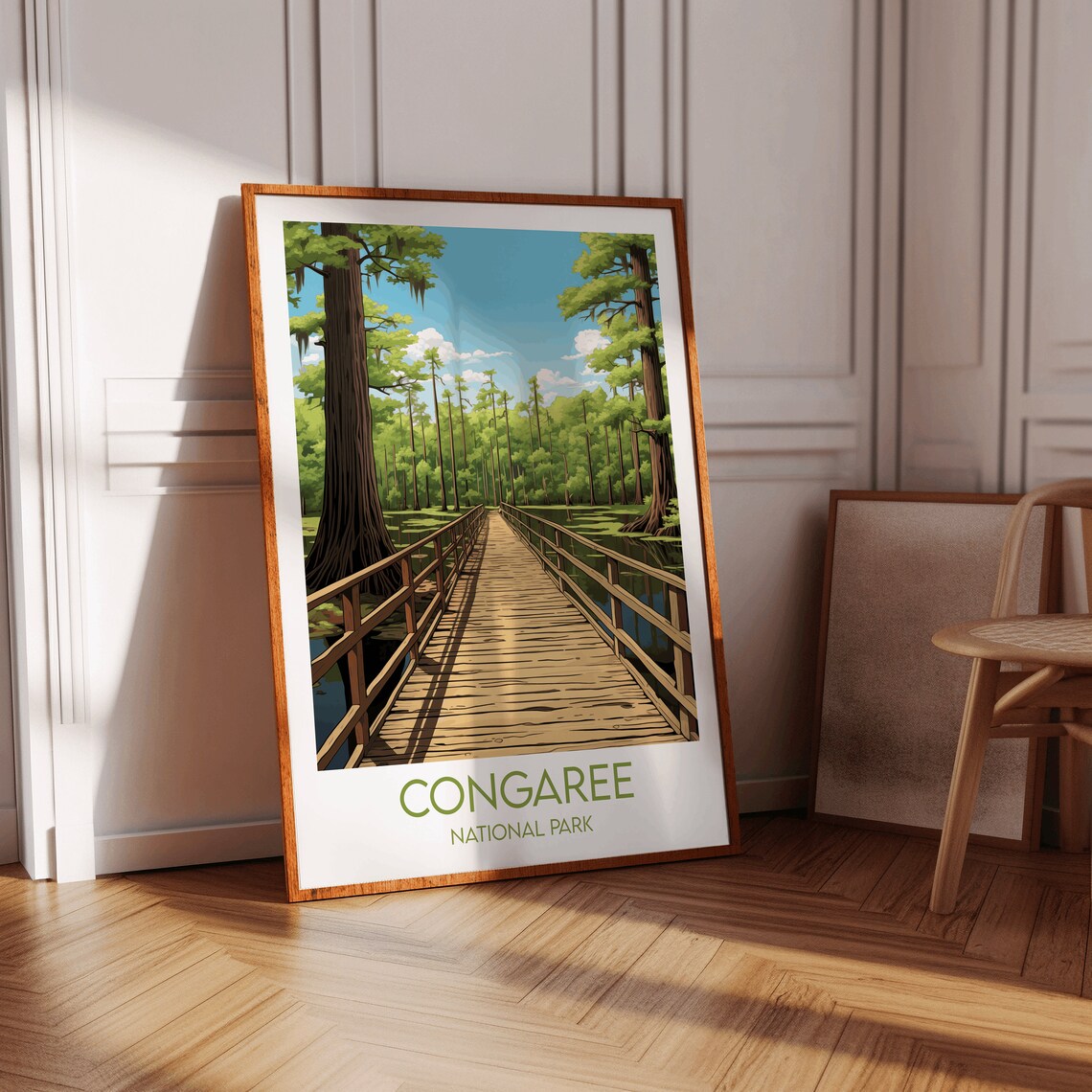 Congaree National Park Cypress Forest Boardwalk Vintage Travel Poster - Image 2