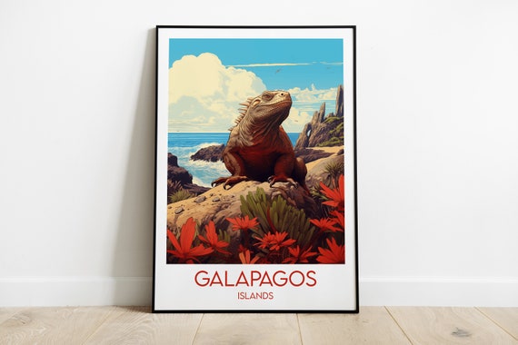 Galapagos Islands Travel Print Ecuador Poster Custom Personalised Wedding Birthday Gift