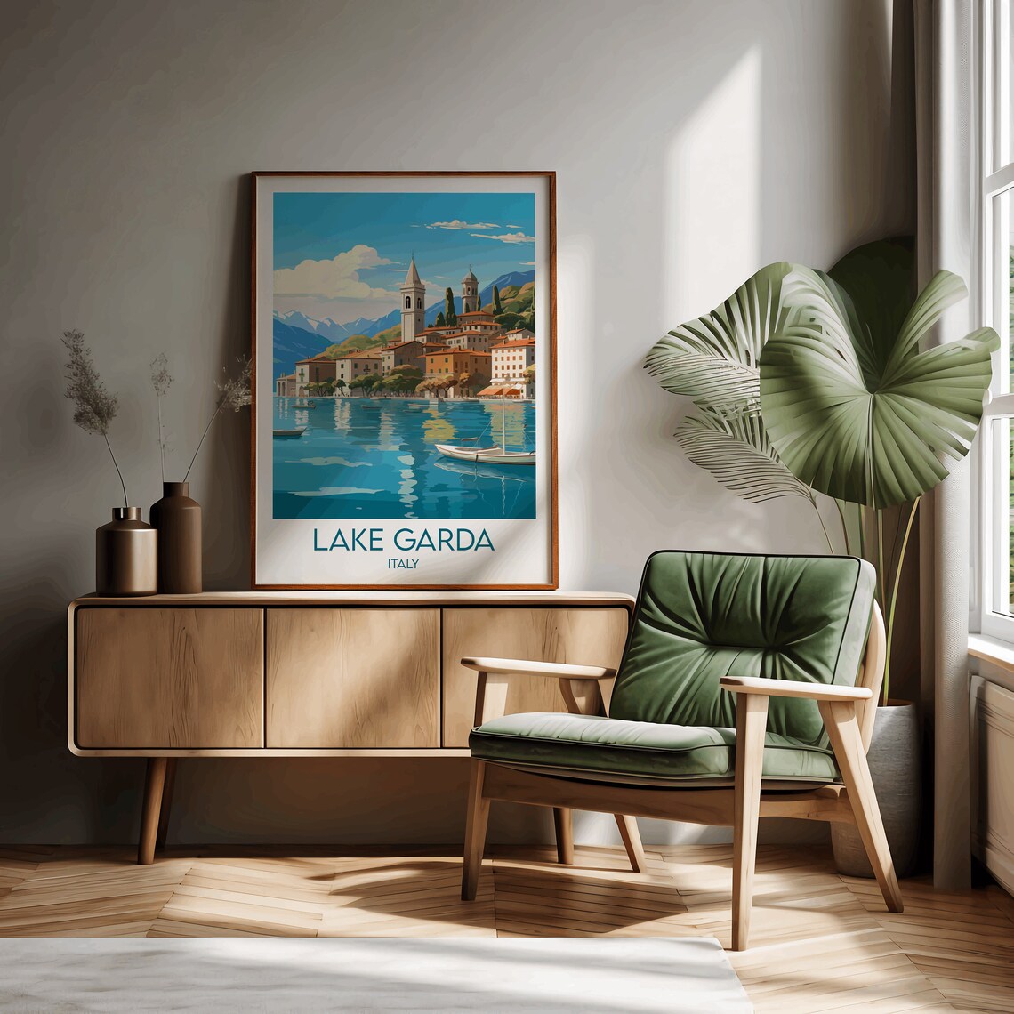 Lake Garda Travel Poster, Italy Custom Print - Image 2