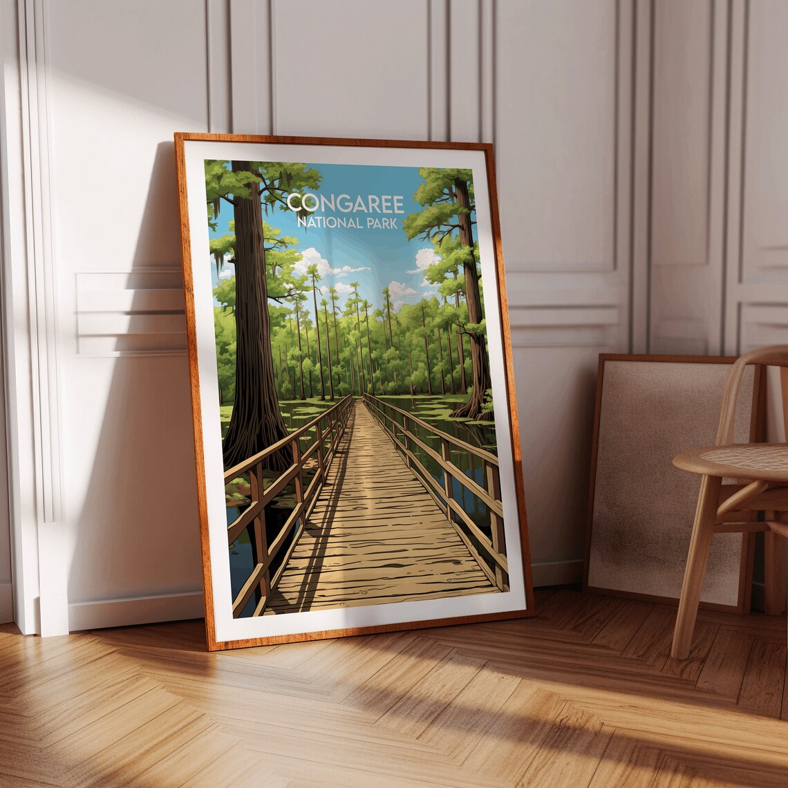 Congaree National Park Boardwalk Cypress Swamp Travel Poster Art - Image 2