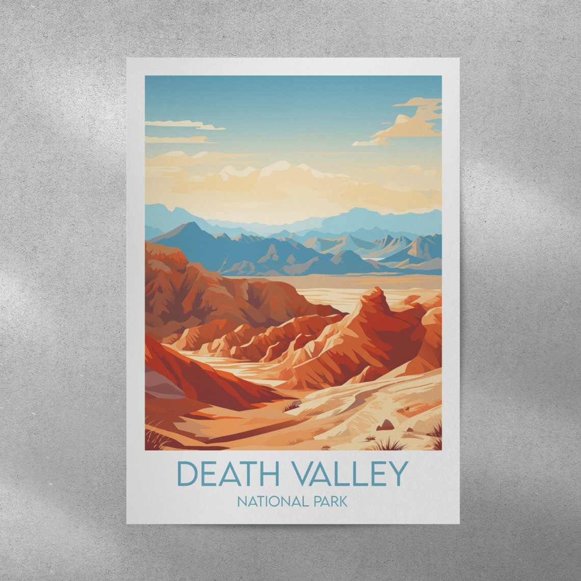 Death Valley National Park Red Canyon Cliffs Desert Travel Poster - Image 2