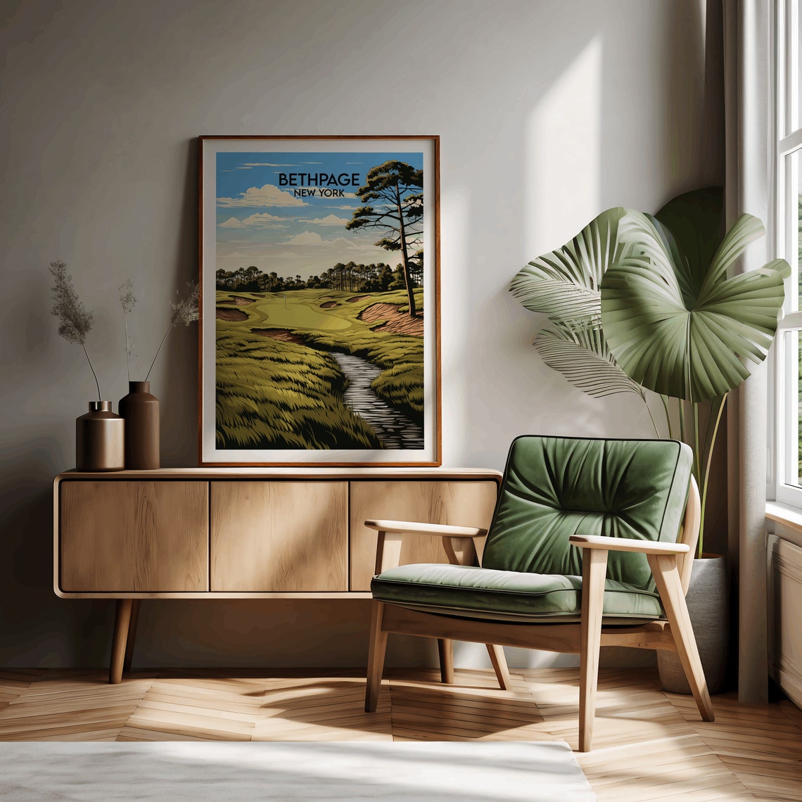 Bethpage New York Golf Course Travel Poster Fairway Landscape Art - Image 2