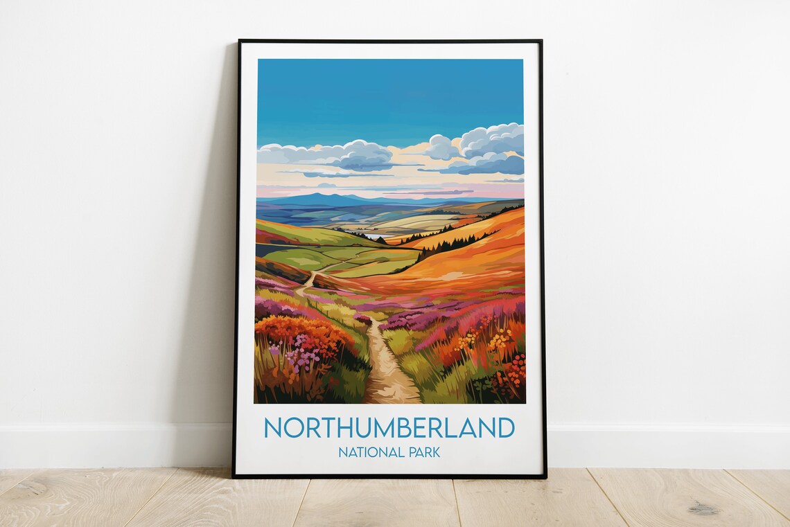 Northumberland National Park Travel Poster, England