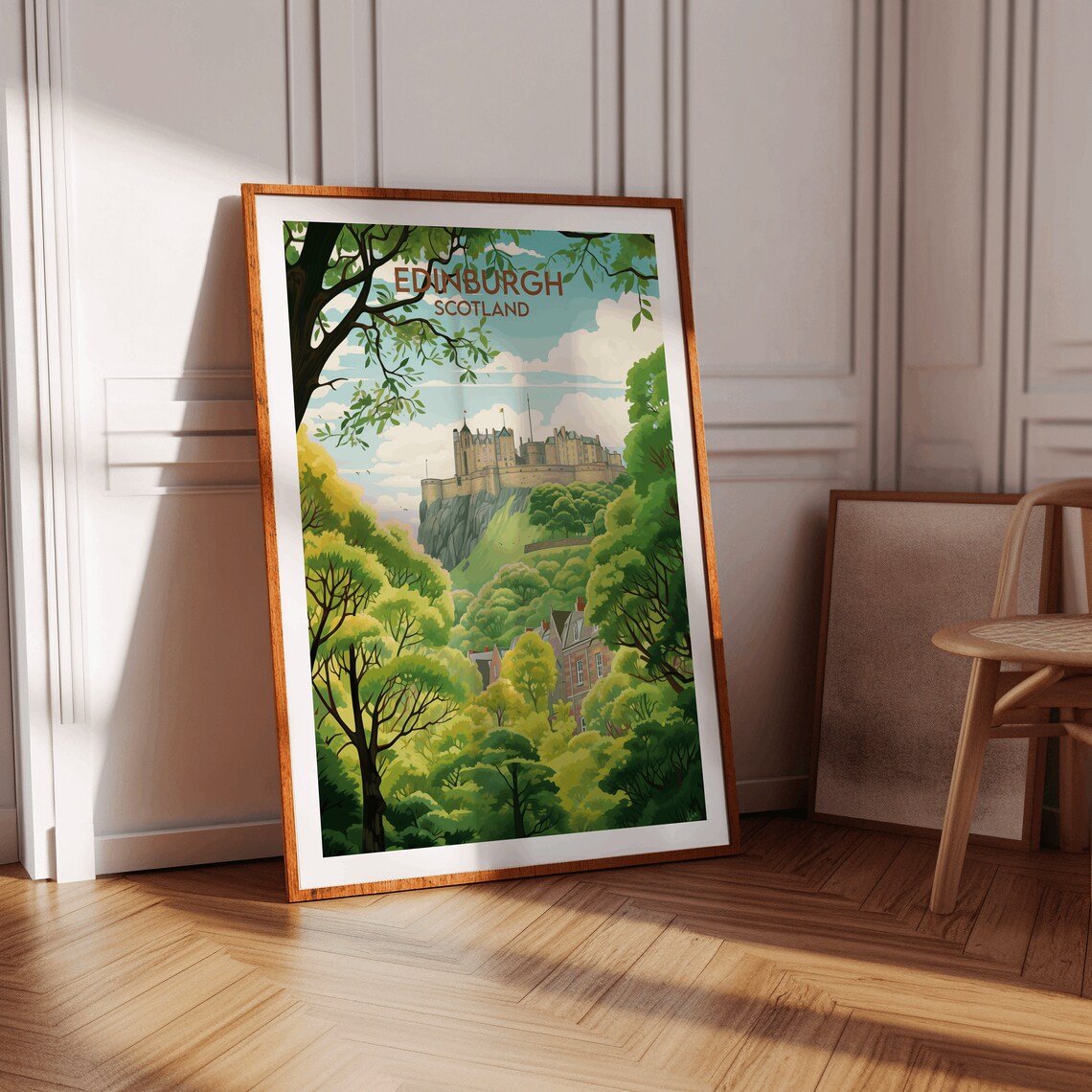 Edinburgh Scotland Castle on the Crag Historic City Travel Poster - Image 2