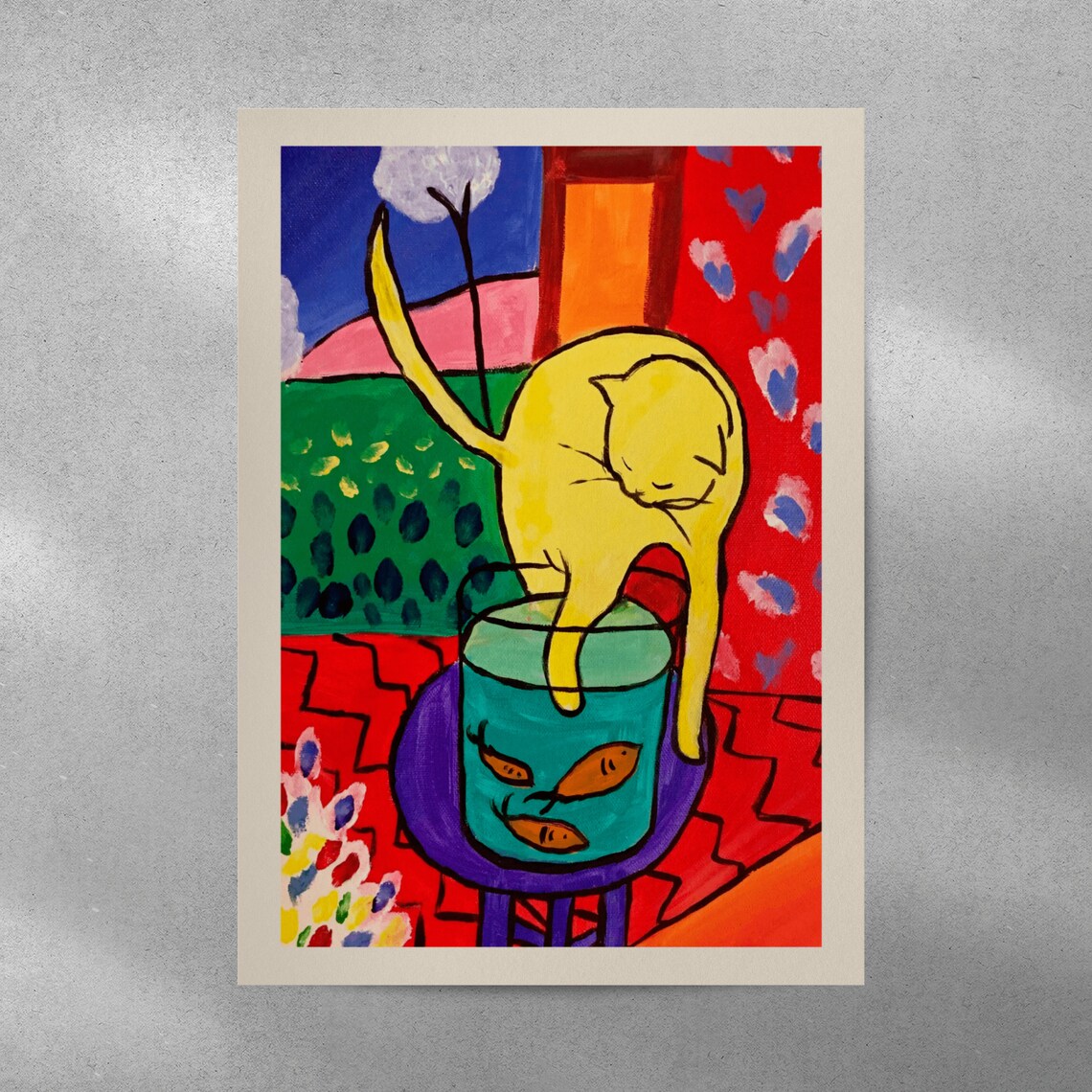 Matisse Cat With Red Fish, Vintage Art Print - Image 3