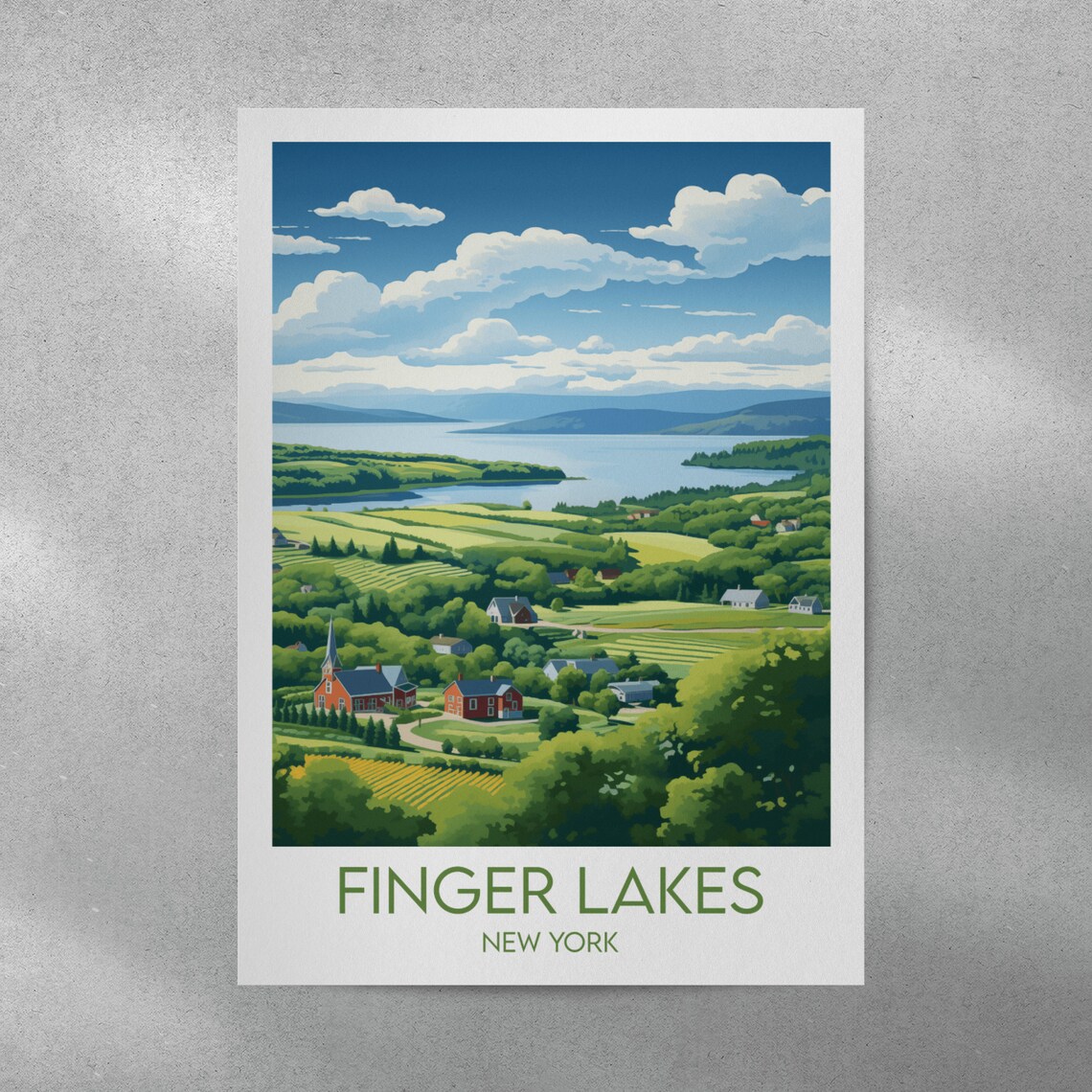 Finger Lakes Travel Poster, New York Custom Print - Image 3