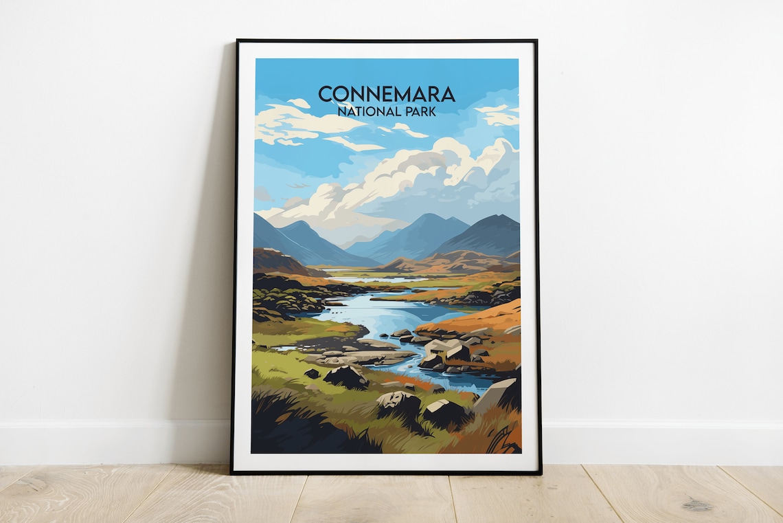 Connemara National Park Travel Poster, Custom Personalised
