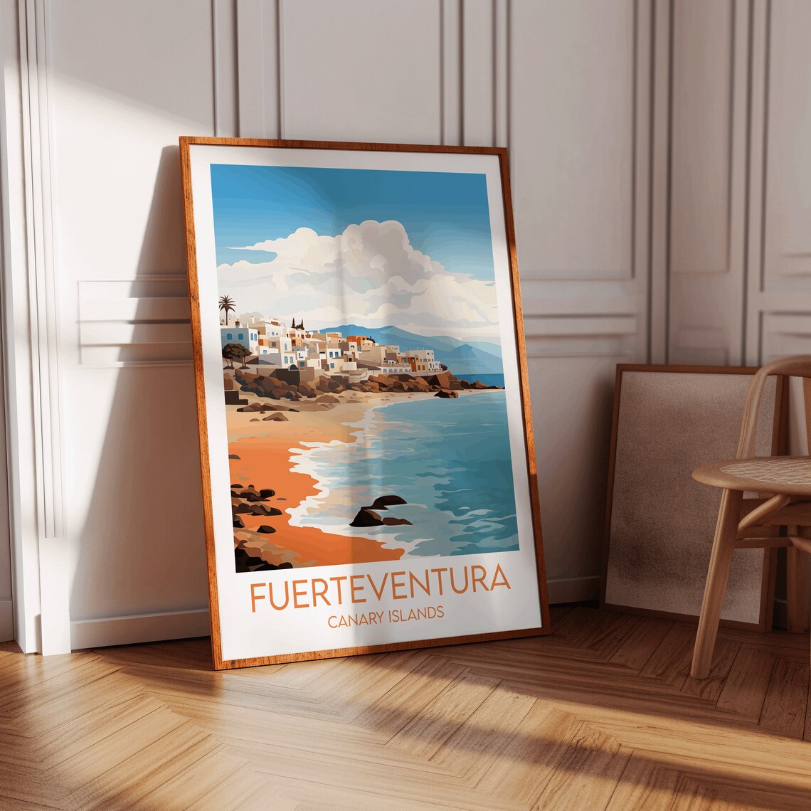 Fuerteventura Canary Islands Beach Coast Vintage Style Travel Poster - Image 3