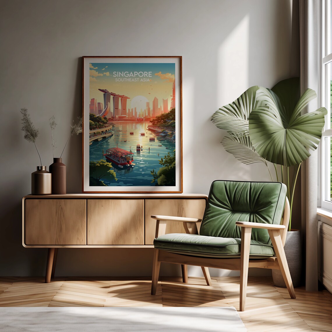 Singapore Travel Poster, Southeast Asia Custom Gift - Image 2