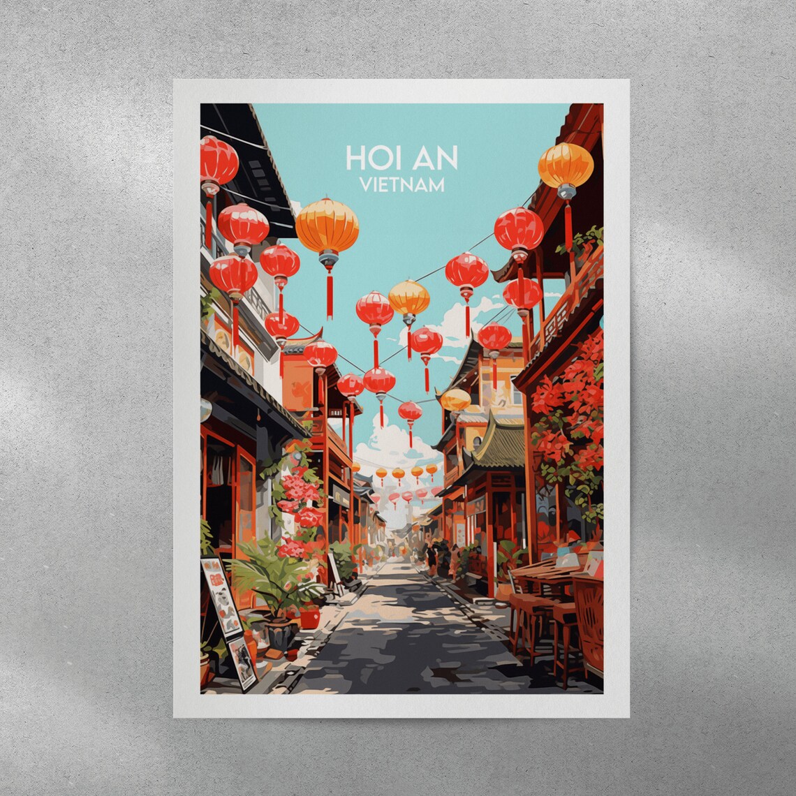 Hoi An Travel Poster, Vietnam Custom Personalised Gift - Image 3