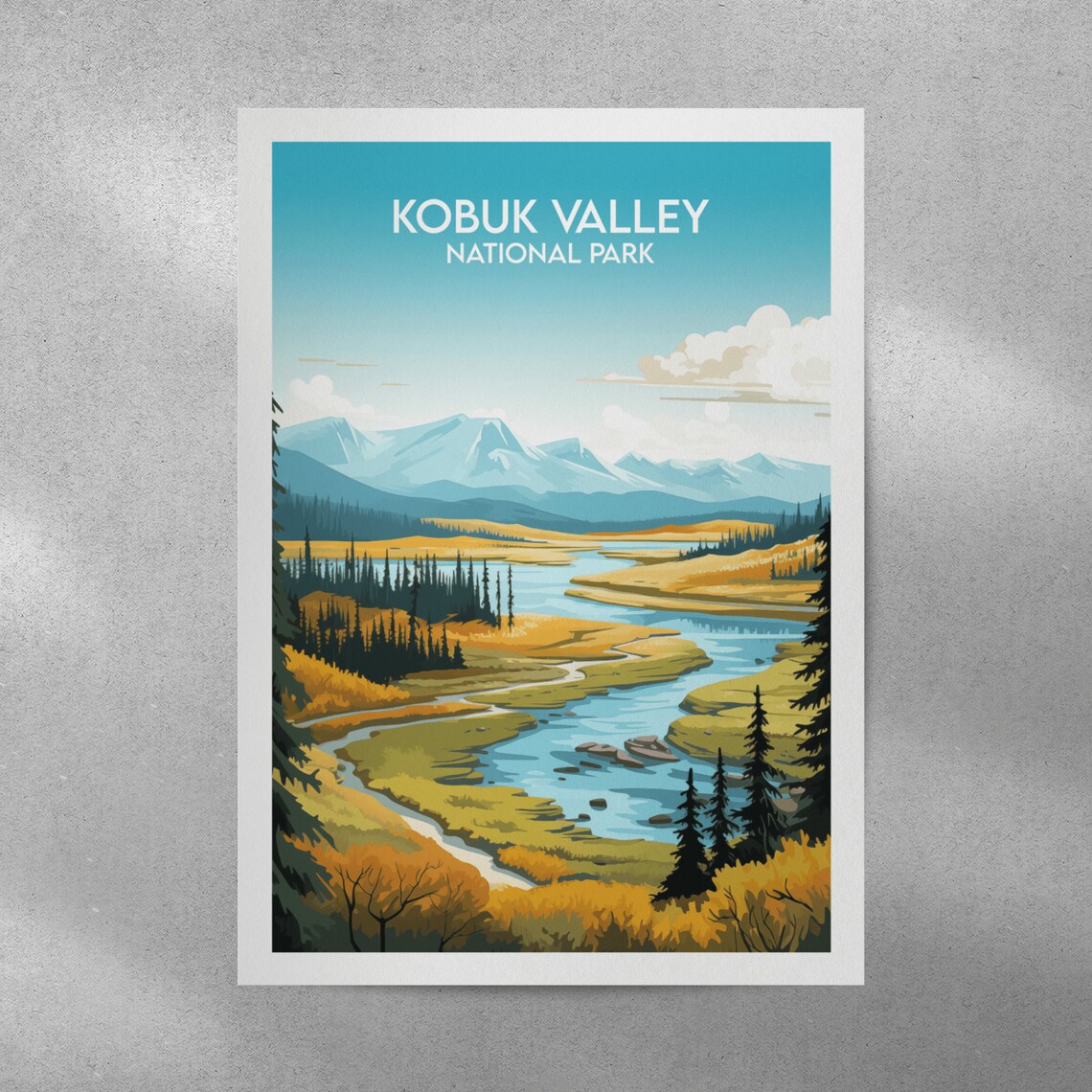 Kobuk Valley National Park Golden Tundra River Wilderness Poster - Image 2