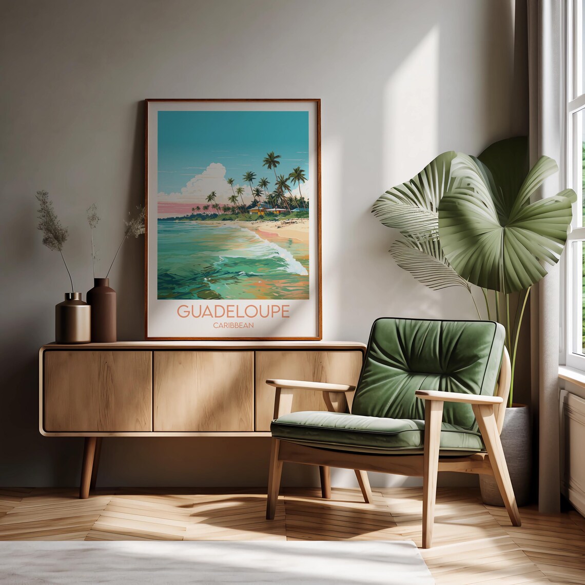Guadeloupe Travel Poster, Custom Personalised Gift - Image 2
