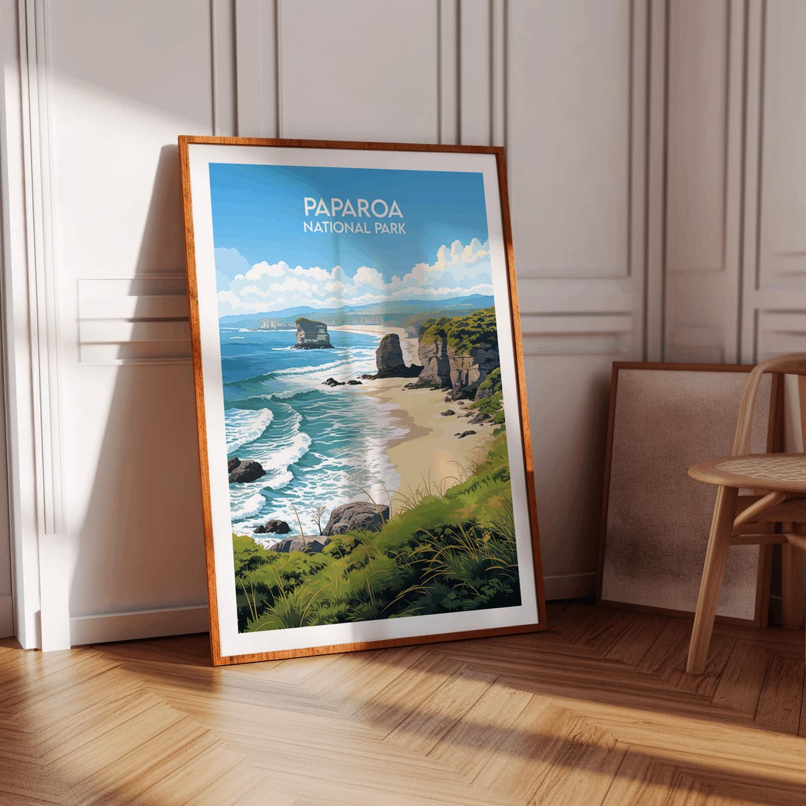 Paparoa National Park Coastal Cliffs Vintage Style Travel Poster - Image 3