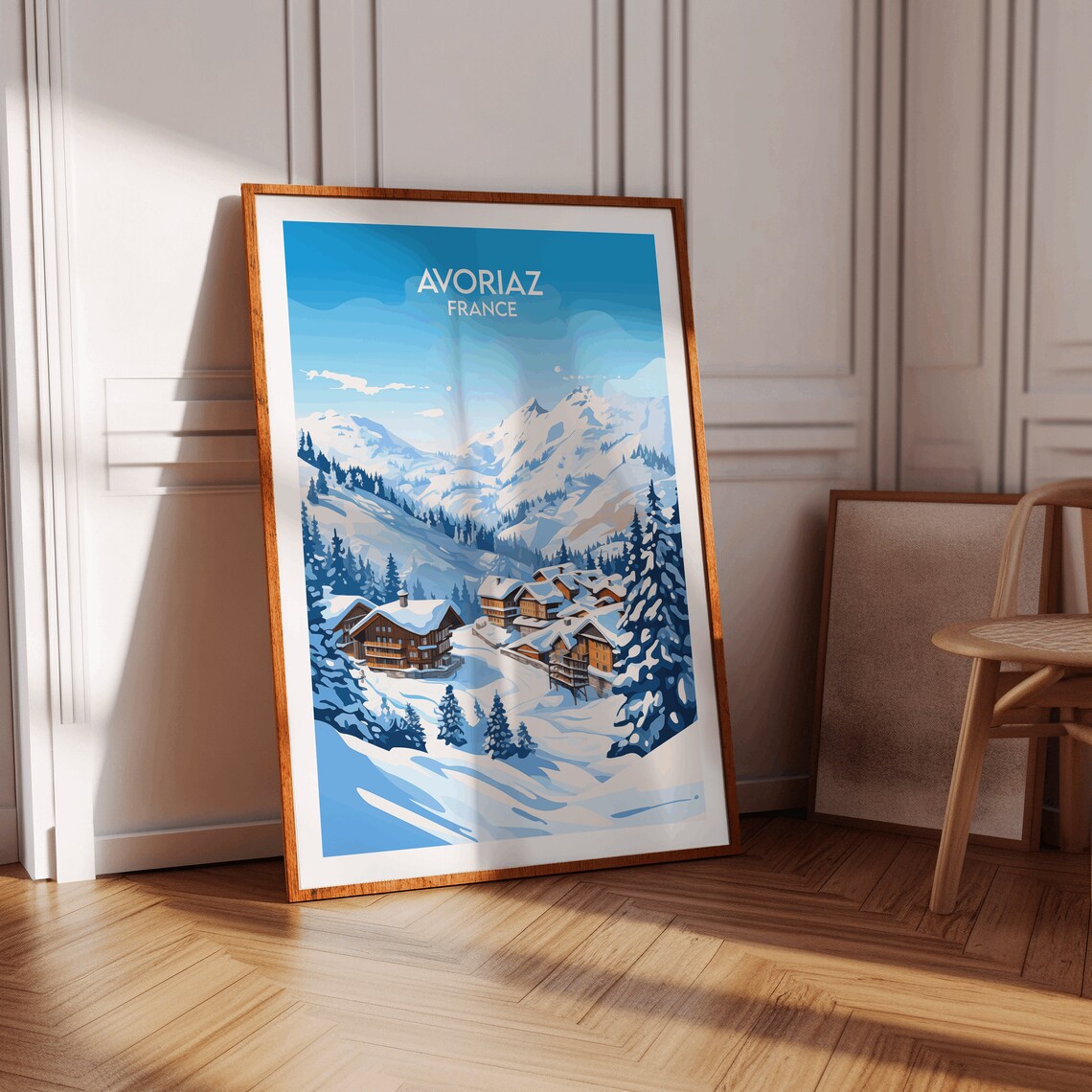 Avoriaz France Ski Resort Alpine Village Snowy Peaks Travel Poster - Image 2