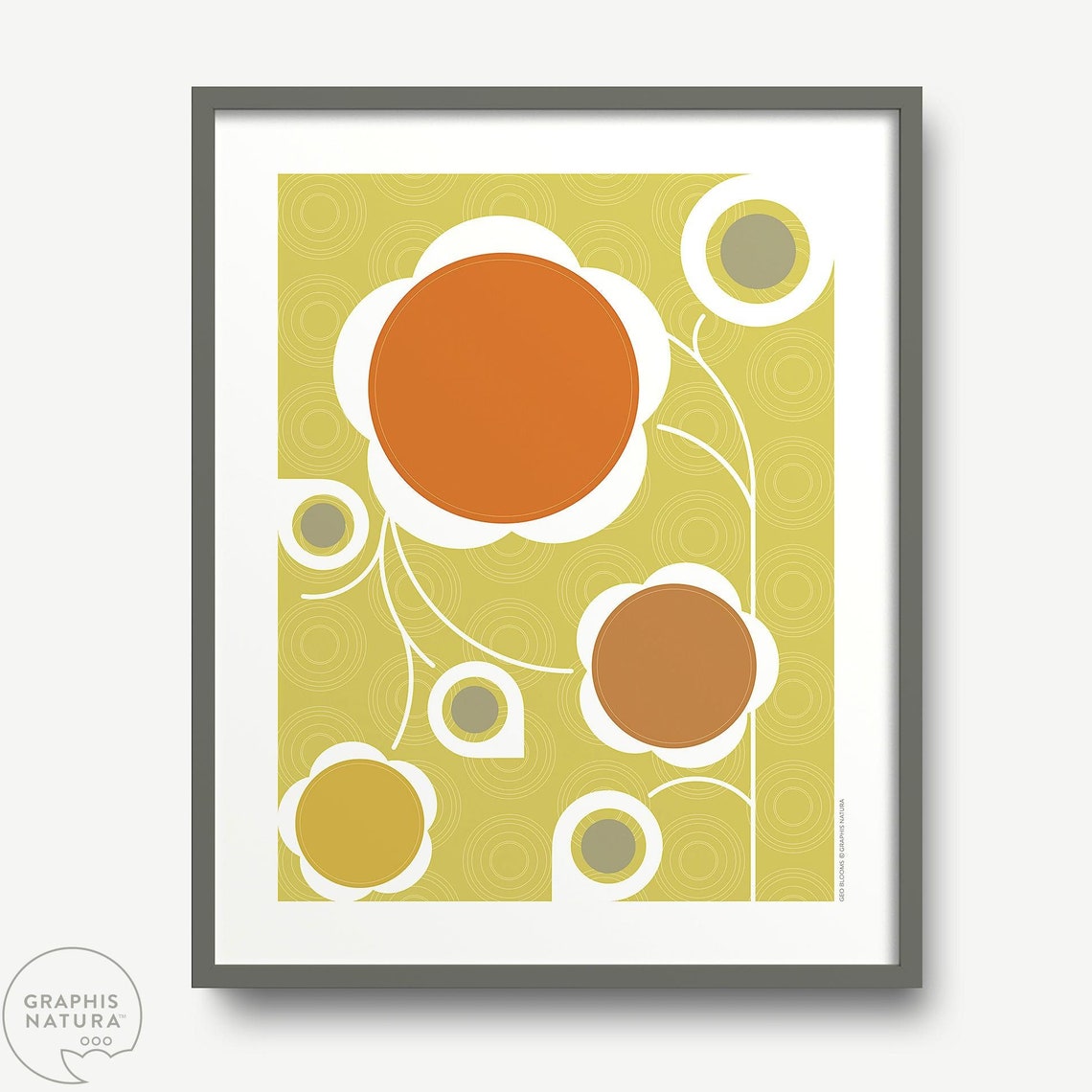 Flower Blooms Art Botanical Print Orange Flower Poster Minimalist Flower Art Geometric Floral Art Flower Wall Art Botanical Wall Art - Image 2