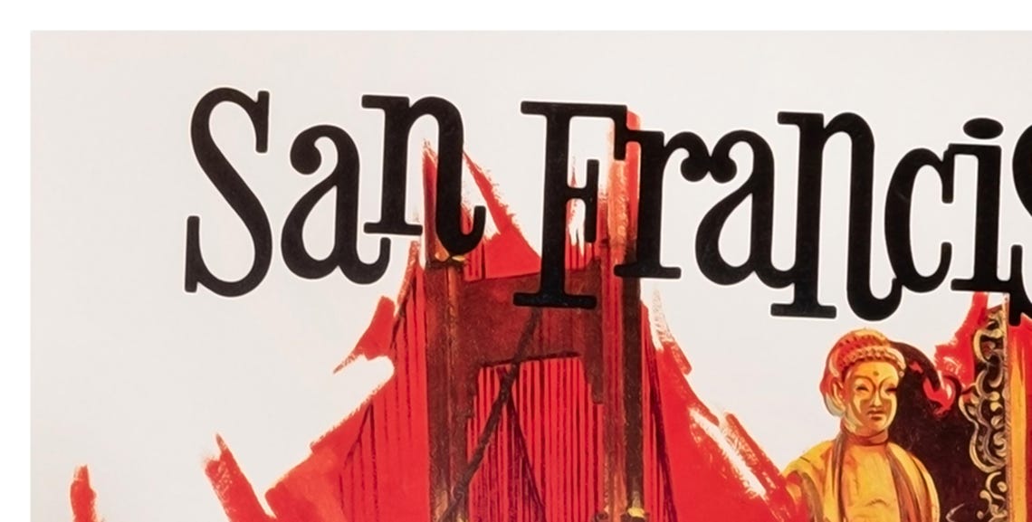 San Francisco Delta Air Lines Vintage Travel Poster Cable Car - Image 2