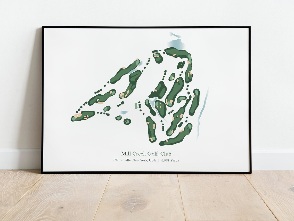 Golf Map, Home Decor Gift For Him Poster